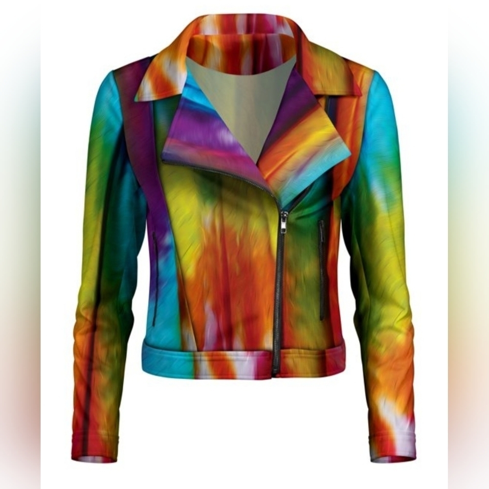 NWT Tie- dye Moto Jacket Sz M